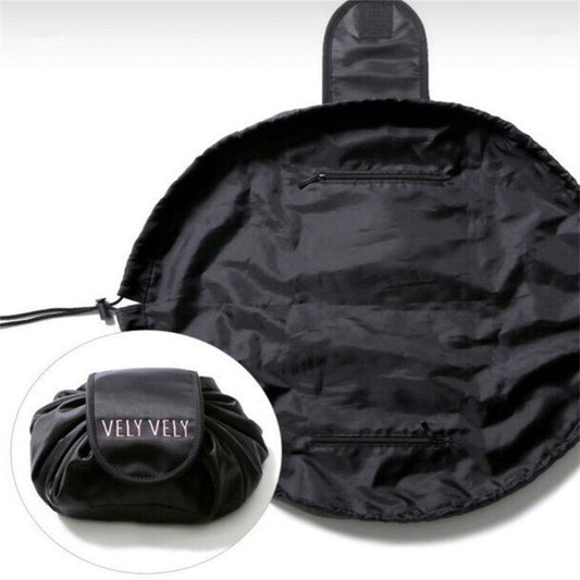 drawstring makeup travel bag vely vely ShopNGift VV Lazy Cosmetic Magic Cosmetic Pouch Black/Grey 1 Piece Beauty In South Korea the \"vely